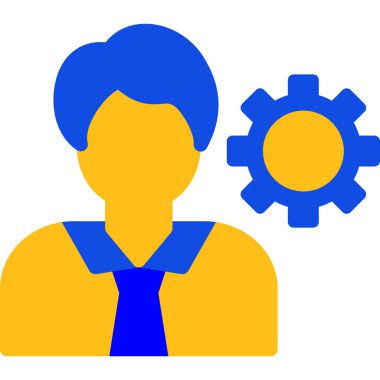 avatar erkek çalışan simgesi düz stil