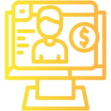 Para için. Web simgesi vektör illüstrasyonu