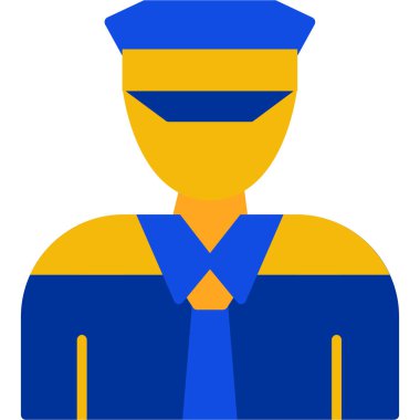 Memur yassı simge, vektör illüstrasyonu