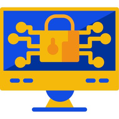 bilgisayar kilidi web simgesi düz biçimli