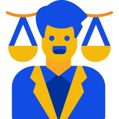 Avukat düz vektör simgesi