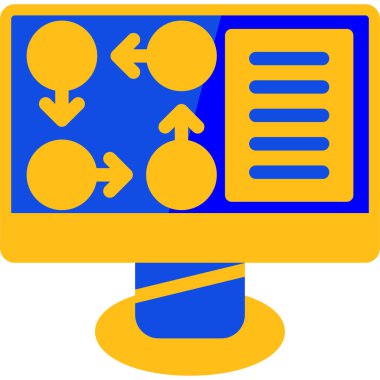 bilgisayar ağı simgesi, basit illüstrasyon