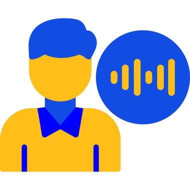 Mikrofonlu bir adamın vektör çizimi