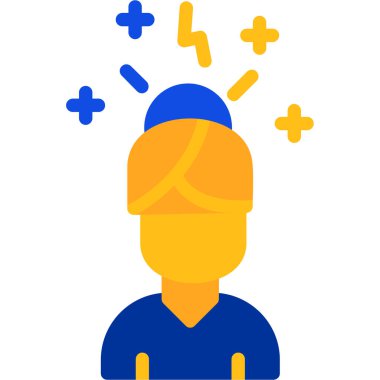 Kafasında mavi şapka olan bir adamın vektör çizimi.