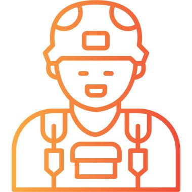 İşçi. Web simgesi basit illüstrasyon