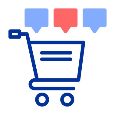 Alışveriş arabası simgesi basit bir vektör. Sepet