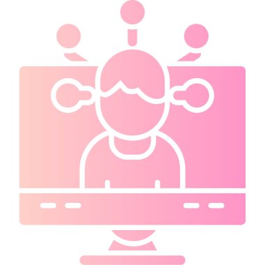 Dizüstü bilgisayarı olan bir kadının vektör çizimi