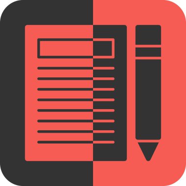 Madde Sunumu Kırmızı Ters Ağ simgesi, vektör illüstrasyonu