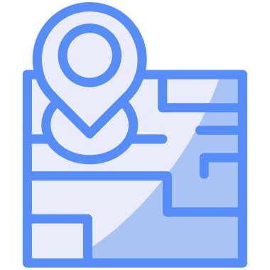 Haritalardaki gps konum haritası simgesi - navigasyon kategorisi