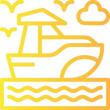 Gemi. Web simgesi basit illüstrasyon