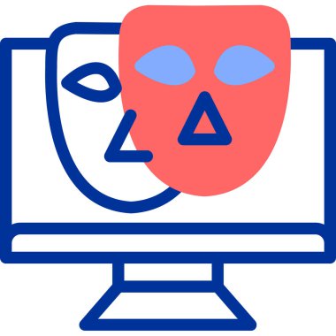 maske web simgesi, basit vektör illüstrasyonu