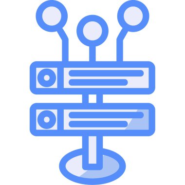 Bilgisayar ağı. Web simgesi basit illüstrasyon