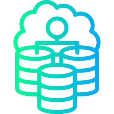 veritabanı sunucu simgesi doldurulmuş özet biçimi