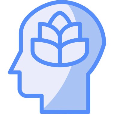 Beyin beyin beyin simgesi - ana hatlar biçiminde