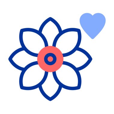 beyaz arkaplanda izole edilmiş çiçek simgesi vektör illüstrasyonu