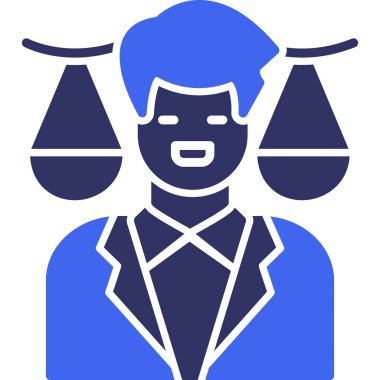 Avukatım. Web simgesi basit illüstrasyon