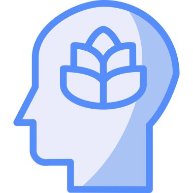 Beyin zihin simgesi ana hatlar biçiminde