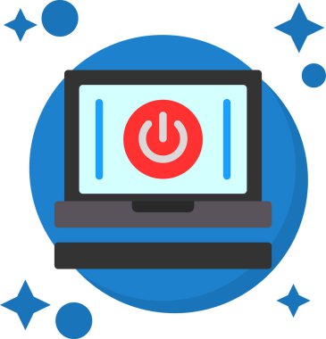 Güç dolgusu vektör illüstrasyon tasarımlı dizüstü bilgisayar