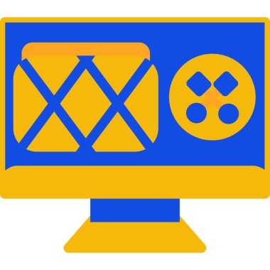 bilgisayar monitörü web simgesi basit illüstrasyon