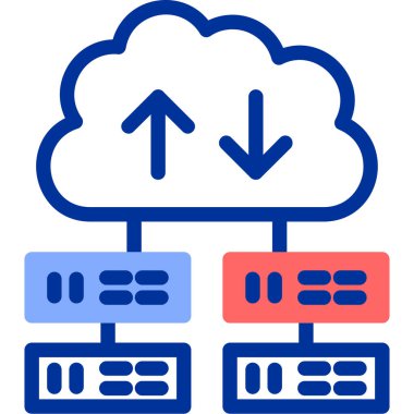 Bulut hesaplama simgesi vektör illüstrasyonu