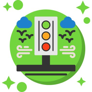 Beyaz arkaplanda trafik ışığı simgesi, vektör illüstrasyon tasarımı