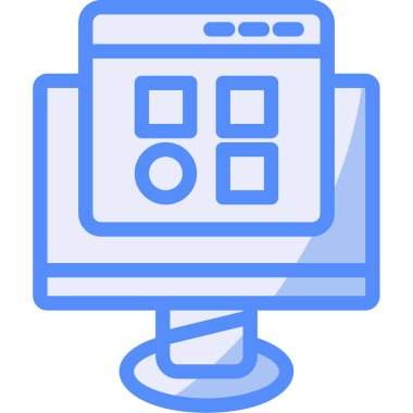 Monitör. Web simgesi basit illüstrasyon