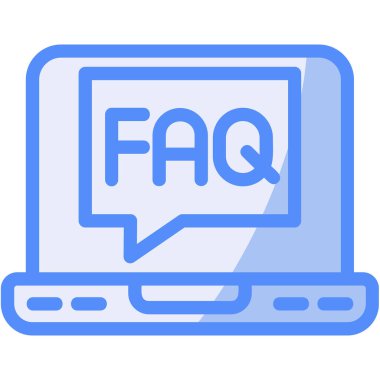 Metin faq ile dizüstü bilgisayar, vektör illüstrasyon tasarımı