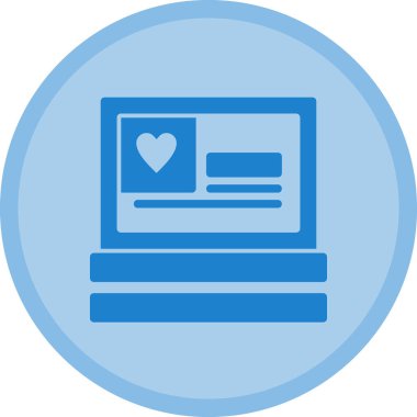 Kalp. Web simgesi basit illüstrasyon