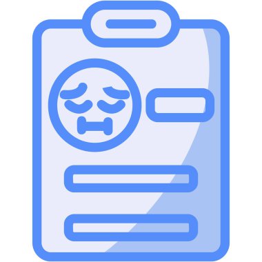 Üzgün yüz ikonu. Web için yüz vektör simgelerinin özet çizimi