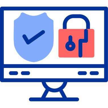 veri koruma web simgesi basit tasarım vektörü çizimi