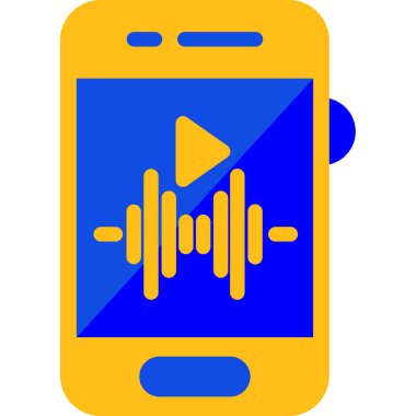 Müzik simgesi vektör illüstrasyonlu akıllı telefon