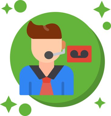 Müşteri yöneticisi düz simgesi