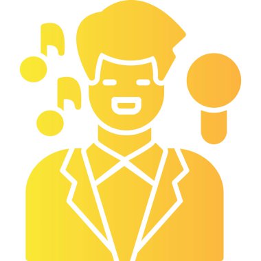 Mikrofonlu bir adamın vektör çizimi