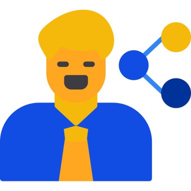 İş adamı. Web simgesi basit illüstrasyon