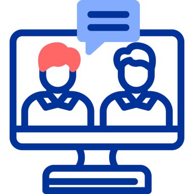 Online toplantı. Basit illüstrasyon