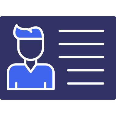 Kimlik kartı simgesi, vektör illüstrasyonu