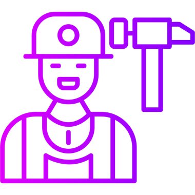 İnşa simgesi vektörü, taslak illüstrasyon