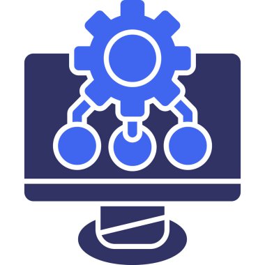 Bilgisayar monitör simgesini, basit vektör çizim