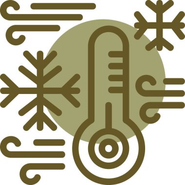 Soğuk kış ikonu dolgulu dış hatlar tarzında