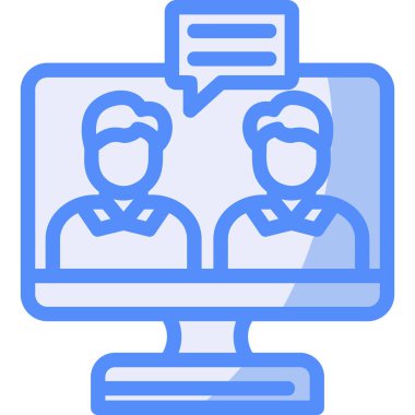 Çevrimiçi konferans. Basit illüstrasyon