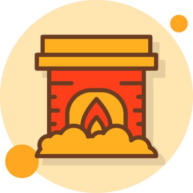 şömine modern simge, illüstrasyon vektörü