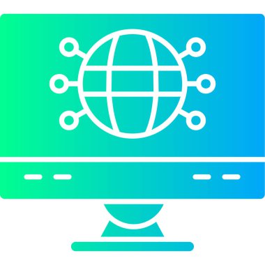 İnternet web simgesi, basit vektör illüstrasyonu