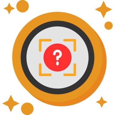 düz simge tasarımı ve uzun gölge soru işareti