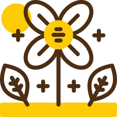 Çiçek simgesi, vektör illüstrasyonu beyaz arkaplanda izole edildi