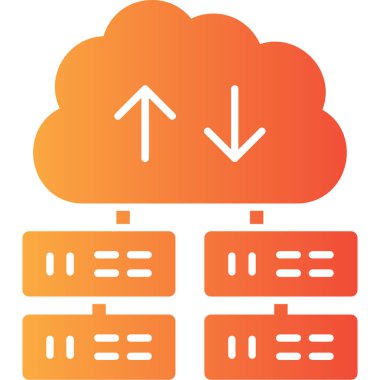 Bulut Hesaplama. Web simgesi basit illüstrasyon