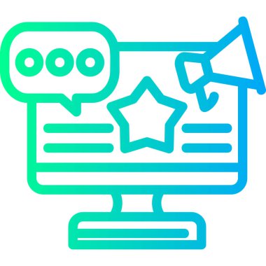 Reklam tanıtımı renk çizgisi simgesi. Reklamcılık.