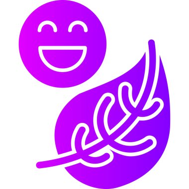 Mutlu gülümseme ikonu, çizgi film tarzı.