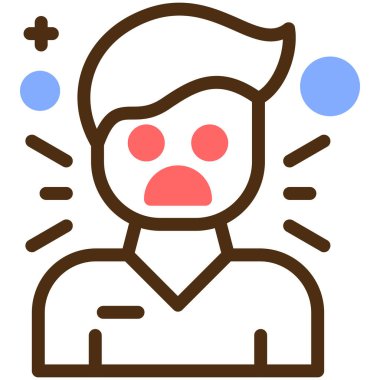 Kızgın yüz ikonu. özet kızgın yüz vektör rengi düz izole