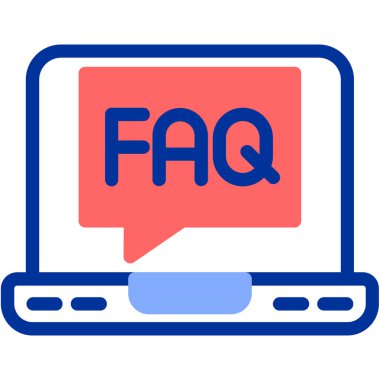 Faq simgesi beyaz arkaplanda izole edilmiş modaya uygun düz biçimli