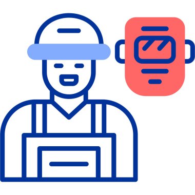 Mühendis işçi simgesi, vektör illüstrasyonu